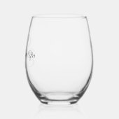 の後エレガントずっと楽しくモノグラムを脚色結婚する ステムなしワイングラス (左)