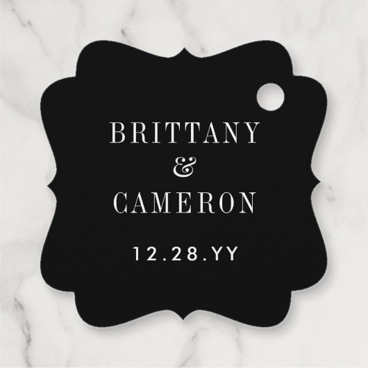 の後エレガントずっと楽しくレタリング結婚する フェイバータグ (裏面)