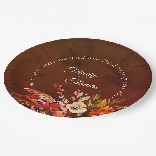 の後エレガントずっと秋フローラが楽し結婚く ペーパープレート (アングル)