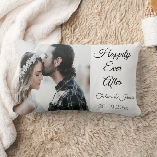 〜の後エレガントで幸せにモノグラムの写真を撮る ランバークッション (ブランケット)