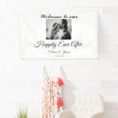 ～の後エレガントモノグラムのずっと幸せに撮影される 横断幕 (インサイチュ)