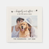 の後パーソナライズされたずっと楽しく写結婚真 スタンダードカクテルナプキン (正面)