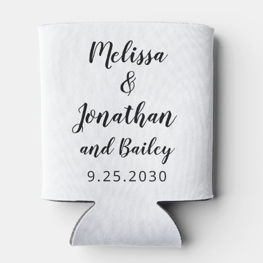 の後パーソナライズされたずっと楽しく写結婚真 缶クーラー (裏面)