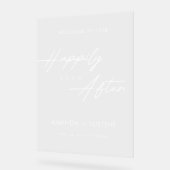 の後モダンずっと幸せそうに斜体のスクリプ結婚ト アクリルサイン (傾斜)