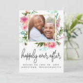 ～の後モダンずっと幸せにピンクのフローラ写真 セーブザデート (スタンド正面)