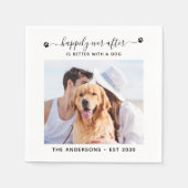 の後モダンずっと楽しく写結婚真 スタンダードカクテルナプキン (正面)