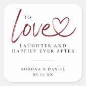 の後モダンずっと楽しそうに笑いを愛し結婚る スクエアシール (正面)