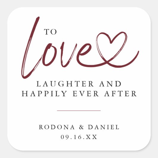 の後モダンずっと楽しそうに笑いを愛し結婚る スクエアシール (正面)