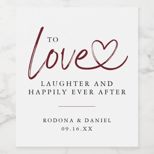 の後モダンずっと楽しそうに笑いを愛し結婚る ワインラベル (シングルラベル)