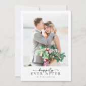 の後モダン数々のは幸せに幸せ結婚に写真 サンキューカード (正面)