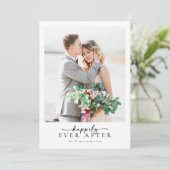 の後モダン数々のは幸せに幸せ結婚に写真 サンキューカード (スタンド正面)