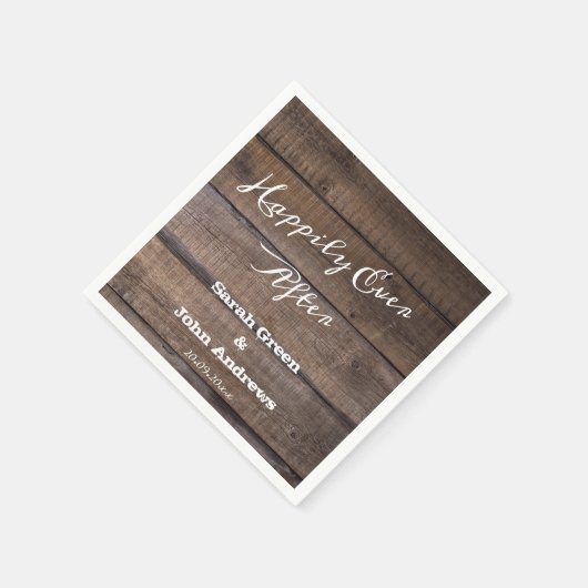 の後素朴ずっと幸せ素朴に結婚木 スタンダードカクテルナプキン (角)