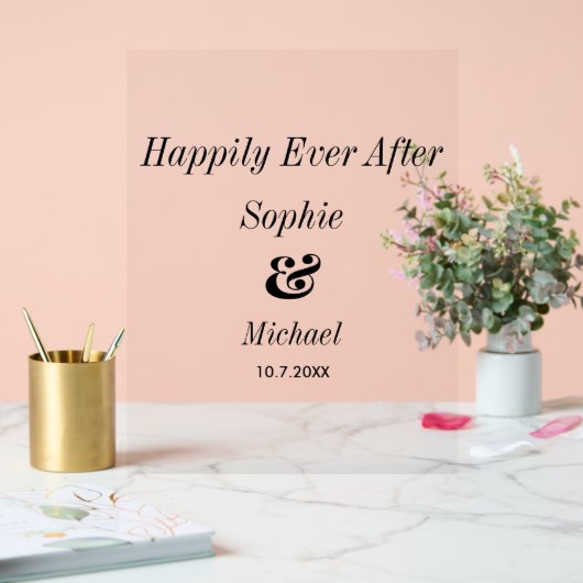 ~の後結婚ずっと幸せに歓迎される アクリルサイン (ウェディング)