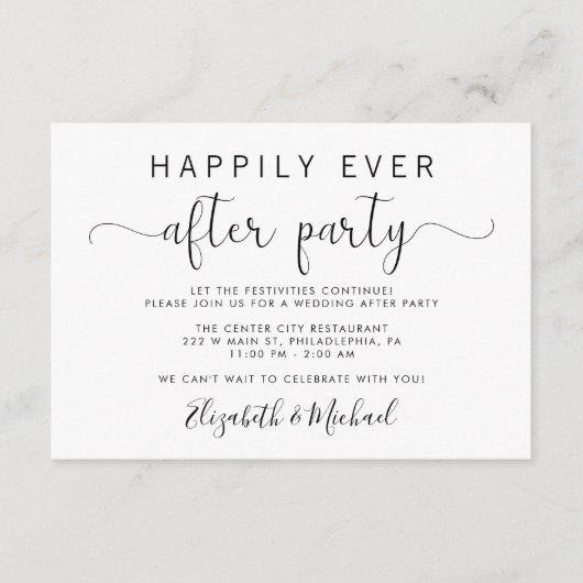 の後結婚のパーティの招待状エンクロージャカード エンクロージャーカード (正面)