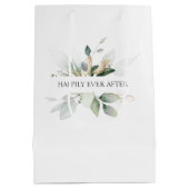 ～の後結婚は楽しエレガントく緑が広がる ミディアムペーパーバッグ (裏面)