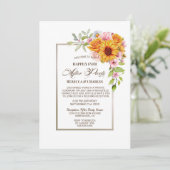 の後結婚パーティーひまわりピンク披露宴 招待状 (スタンド正面)