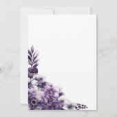 の後結婚パーティーパープル素朴フローラ披露宴 招待状 (裏面)