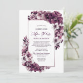 の後結婚パーティーピンクプラムフローラ披露宴 招待状 (スタンド正面)