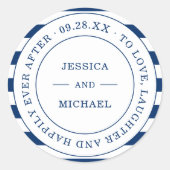 の後航海ので海軍ストライプの人々は幸せ結婚に ラウンドシール (正面)