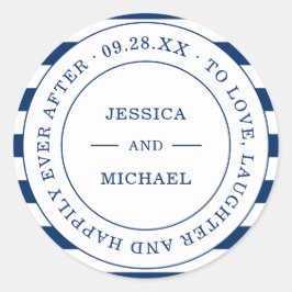 の後航海ので海軍ストライプの人々は幸せ結婚に ラウンドシール