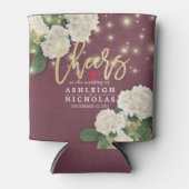 の応援結婚を愛するシックあじさいストリングライト 缶クーラー (正面)