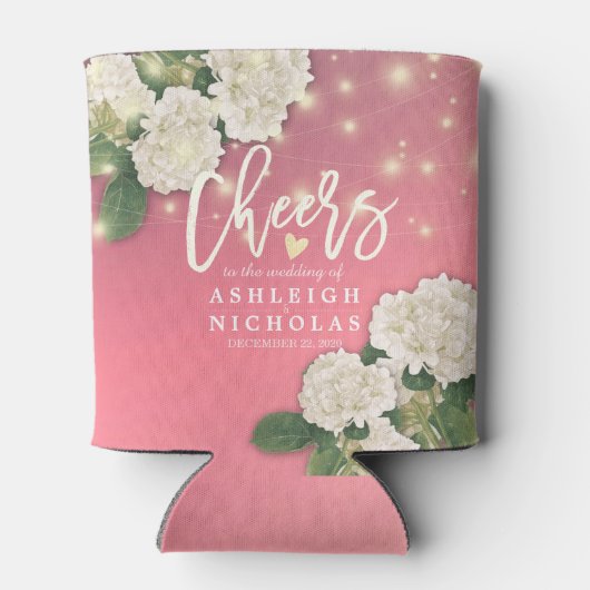 の応援結婚を愛するシックあじさいストリングライト 缶クーラー (裏面)