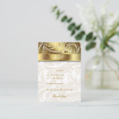 の応答結婚カードフローラリーフ金ゴールド エンクロージャーカード (スタンド正面)