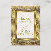 の応答結婚カードフローラリーフ金ゴールド エンクロージャーカード (裏面)