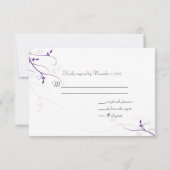 の応答結婚RSVPカードシンプルエレガンスリーリーフ 出欠カード (裏面)