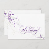 の応答結婚RSVPカードシンプルエレガンスリーリーフ 出欠カード (正面/裏面)