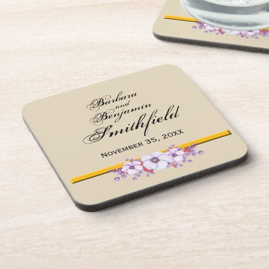 の思結婚い出のフローラコースターはパーソナライズ コースター (左側)