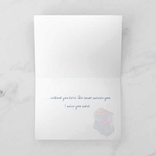 の恋しく思あなた静かな夕べレッドカヌインスティルウォーター カード (内部)