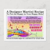 の恋しく思さくらんぼマルティーニレシピはがき ポストカード (正面)