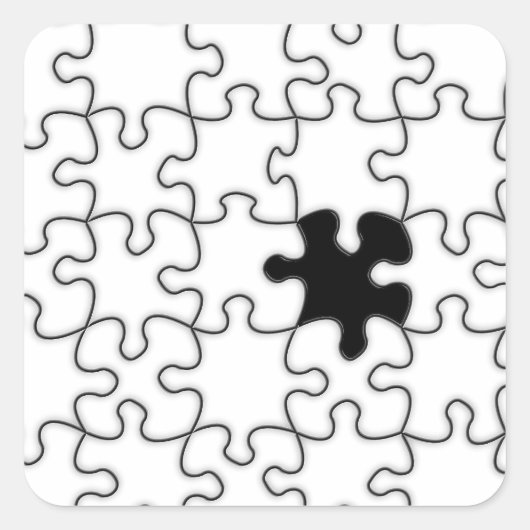 の恋しく思パズルのピース スクエアシール (正面)