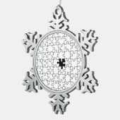 の恋しく思パズルのピース スノーフレークピューターオーナメント (右)