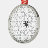 の恋しく思パズルピースの背景テンプレート メタルオーナメント (左)