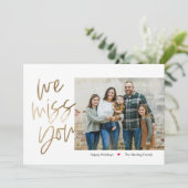 の恋しく思編集可能な色の休日フォトカード シーズンカード (スタンド正面)