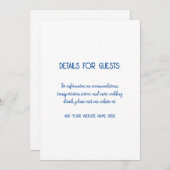 の情報結婚ゲストズブルーホワイト2024 招待状 (正面/裏面)