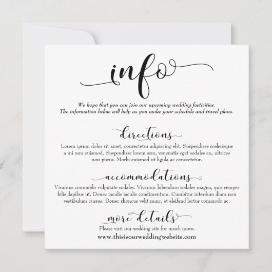 の情報結婚スクリプエレガントト・エンクロージャ・カード 招待状 (正面)