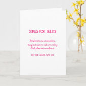 の情結婚報ゲストPink White Minimalist カード (黄色い花)