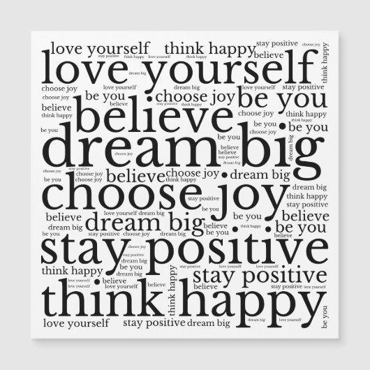 の意欲を起こワードアートパターン黒文字白 (正面)