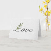の愛の結婚葉オンエンボスホワイト カード (黄色い花)