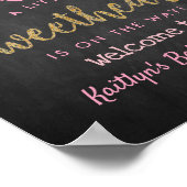 の愛ぶら下がったハートスウィートベイビーシャワーウェルカム ポスター (角)