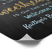 の愛ぶら下がったハートスウィートベイビーシャワーウェルカム ポスター (角)