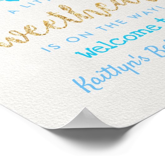 の愛ぶら下がったハートスウィートベイビーシャワーウェルカム ポスター (角)