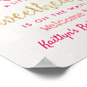 の愛ぶら下がったハートスウィートベイビーシャワーウェルカム ポスター (角)