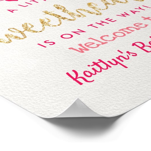 の愛ぶら下がったハートスウィートベイビーシャワーウェルカム ポスター (角)