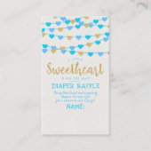 の愛ぶら下がったハートリトルスウィートベイビーシャワー エンクロージャーカード (正面)