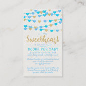 の愛ぶら下がったハートリトルスウィートベイビーシャワー エンクロージャーカード (正面)