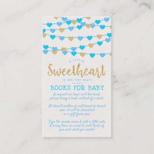 の愛ぶら下がったハートリトルスウィートベイビーシャワー エンクロージャーカード (正面)